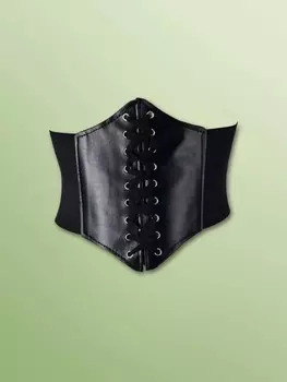 Пояс корсетный Romwe со шнуровкой спереди в стиле хиппи, черный