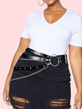 Пояс кожаный, черный