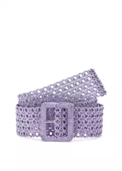 Пояс LASCANA, связанный крючком, эластичный пояс, моделирующий эффект, для платья и комбинезона, цвет Flieder