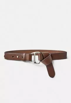 Пояс LEATHER TIE OFF BELT Ralph Lauren, темно-коричневый
