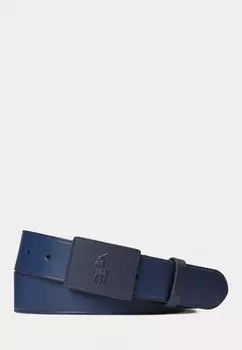 Пояс PONY PLAQUE LEATHER BELT Ralph Lauren, темно-синий