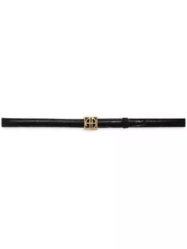 Пояс с монограммой ANINE BING, черный