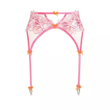 Пояс с подвязками Victoria's Secret For Love &amp; Lemons Hibiscus Embroidery, розовый