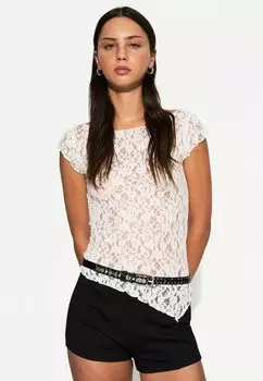 Пояс THIN BEADED Bershka, черный