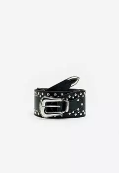 Пояс WIDE STUDDED Stradivarius, черный