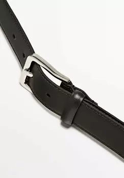 Пояс WITH TOPSTITCHING DETAIL Massimo Dutti, темно-коричневый