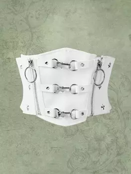 Пояс женский Romwe Fairycore на молнии и пряжке, белый