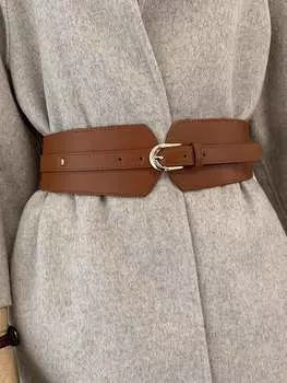 Пояс женский широкий, коричневый