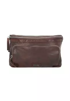 Поясная сумка Bronco кожаная 23 см SPIKES & SPARROW, цвет Darkbrown