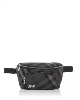 Поясная сумка Burberry в клетку в клетку, серый