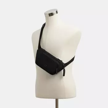 Поясная сумка COACH из перекрестной кожи, черная