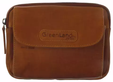 Поясная сумка GreenLand Nature "Soft&Safe" из телячьей кожи с технологией RFID, коричневый
