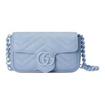 Поясная сумка Gucci GG Marmont, светло-голубой