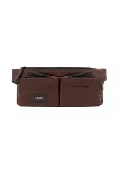 Поясная сумка Harper кожаная 32 см PIQUADRO, цвет Dark Brown