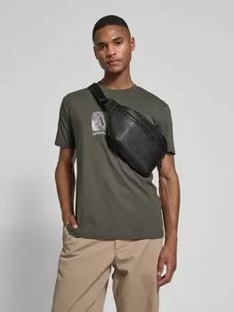 Поясная сумка из искусственной кожи, модель «VENICE» ARMANI EXCHANGE, черный