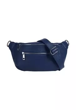 Поясная сумка из натуральной кожи, производство Италия Samantha Look, синий