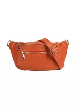 Поясная сумка из натуральной кожи, производство Италия Samantha Look, оранжевый