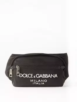 Поясная сумка из нейлона с тисненым логотипом Dolce & Gabbana, черный