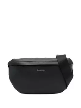 Поясная сумка из зернистой кожи Calvin Klein, черный