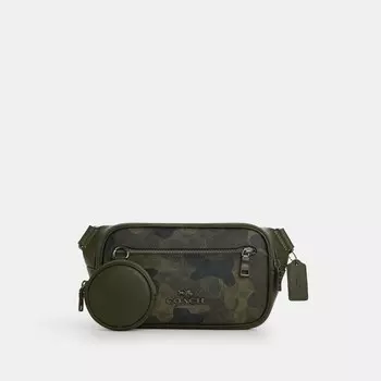 Поясная сумка Элиас COACH, цвет qb/dark shamrock multi