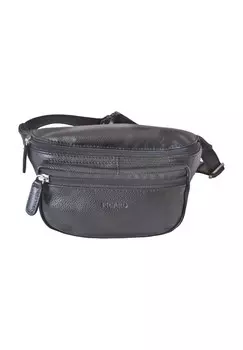 Поясная сумка, кожаная, отделение на молнии, однотонная PICARD, черный