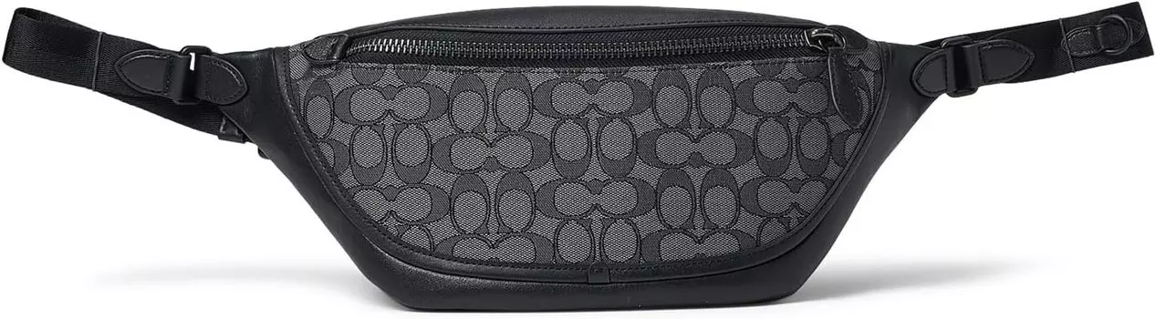 Поясная сумка League из фирменного жаккарда COACH, цвет Charcoal/Black