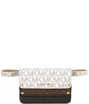 Поясная сумка Michael Kors Signature с тремя логотипами и магнитной кнопкой, мультиколор