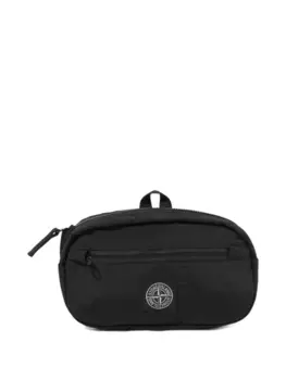 Поясная сумка с логотипом Stone Island Junior, черный