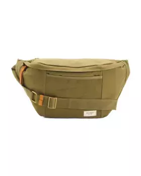 Поясная сумка-трансформер из стираного хлопка с кожаными язычками Margot, цвет Olive