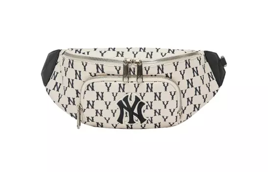 Поясная сумка унисекс из коллекции MLB Monogram, Черно-белый