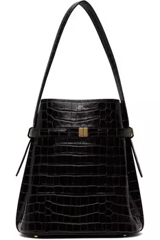 Поясная сумка-ведро с тиснением под крокодила Toteme, коричневый