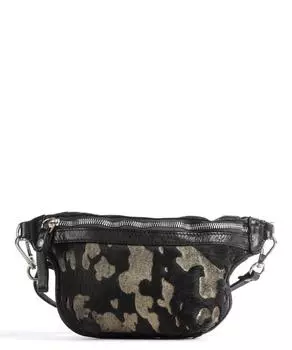 Поясная сумка зернистая яловая кожа, мех Campomaggi, черный