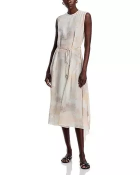 Поясное платье миди Fabiana Filippi, коричневый/бежевый