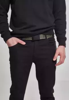 Поясной ремень URBAN CLASSICS " Urban Classics Unisex Jaquard Logo Belt", черный