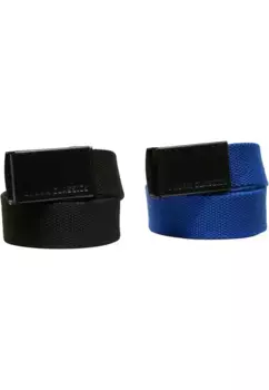 Поясной ремень URBAN CLASSICS " Urban Classics Unisex Canvas Belt Kids 2-Pack", синий