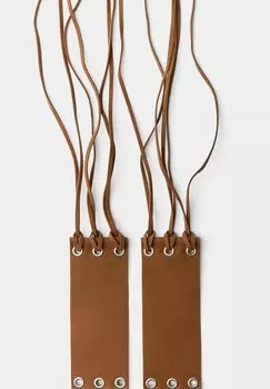 Поясной ремень WITH FRINGING Bershka, темно-коричневый