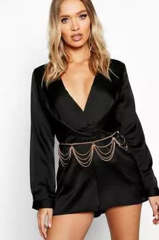 Поясный ремень из плетеной цепочки Boohoo, золотой
