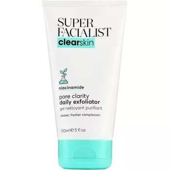 Pore Clarity Daily Exfoliator Лечение акне Удаление черных точек Эксфолиант с 1% ниацинамида Масло чайного дерева Пребиотики Подходит для веганов 150 мл Super Facialist