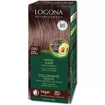 Порошковая краска для волос на травах 090 Темно-коричневый, Logona