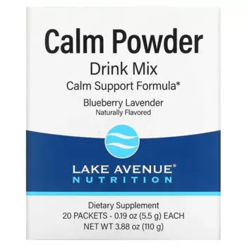 Порошковая смесь для напитков Calm, черника и лаванда, 20 пакетиков по 5,5 г (0,19 унции), Lake Avenue Nutrition