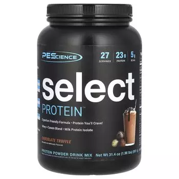 Порошковая смесь для питья Select Protein, шоколадный трюфель, 891 г (1,96 фунта) Pescience