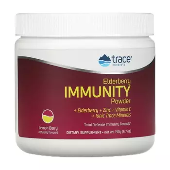 Порошок Trace Minerals для иммунитета из бузины, лимон и ягоды, 190 г