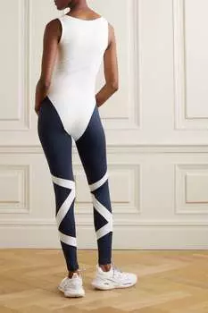 PORT DE BRAS двухцветный комбинезон Cindy из эластичного джерси, военно-морской