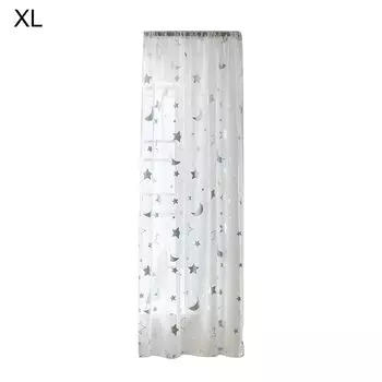 Портьеры универсальные полусодержащие полиэфирные эластичные принты из фольги со звездами, чистые шторы для дома - золотые, размеры: L Stuttg, серебро