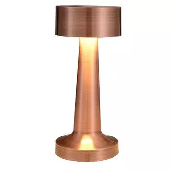 Портативная беспроводная настольная лампа, яркая светодиодная настольная лампа, лампа с регулируемой яркостью 1200 мАч, 3 уровня яркости, настольная лампа с металлическим освещением (бронза) Topchances