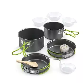 Портативная походная посуда, набор кастрюль, для пеших прогулок, барбекю, пикника JeiibrZui