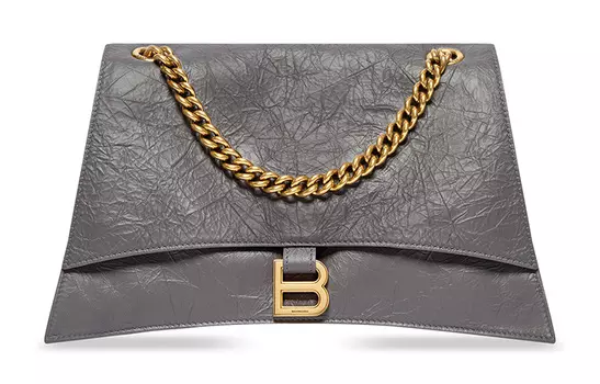 Портативная сумка через плечо CRUSH из коровьей кожи, женская, серая Balenciaga