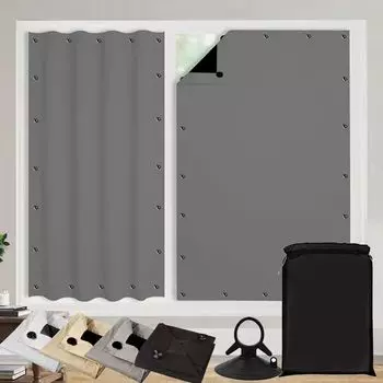 Портативные плотные шторы, 100% непрозрачные шторы с присоской, временные шторы, регулируемые абажуры, окно 130x200 см Koheim