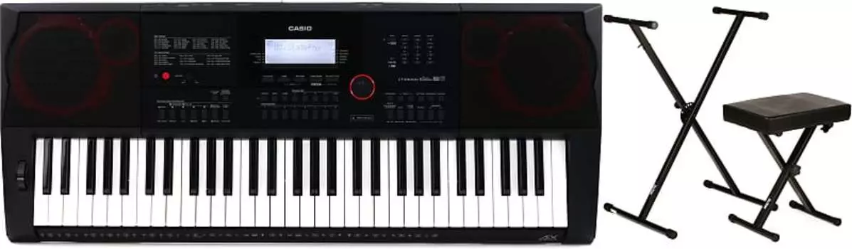 Портативный аранжировщик Casio CT-X3000 с 61-клавишной клавиатурой и сценическими подставками KPK6500 Стойка для клавиатуры и настольный комплект Casio + On-Stage CT-X3000=1 KPK6500=1