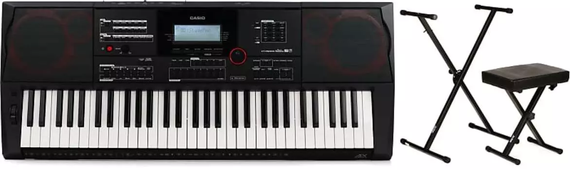 Портативный аранжировщик Casio CT-X5000 с 61-клавишной клавиатурой и сценическими подставками KPK6500 Стойка для клавиатуры и настольный комплект Casio + On-Stage CT-X5000=1 KPK6500=1